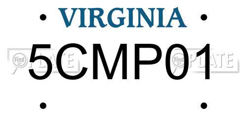 5CMP01 Virginia License Plate