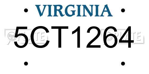 5CT1264 Virginia License Plate