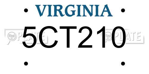 5CT210 Virginia License Plate