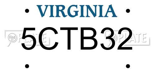5CTB32 Virginia License Plate