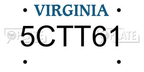 5CTT61 Virginia License Plate