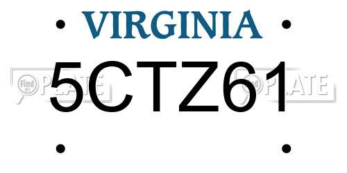 5CTZ61 Virginia License Plate
