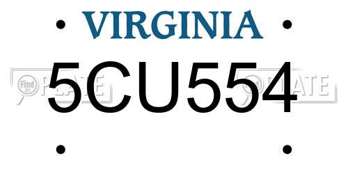 5CU554 Virginia License Plate