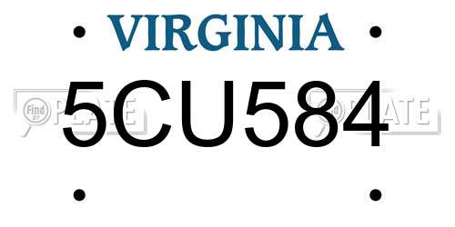5CU584 Virginia License Plate