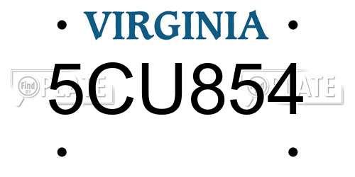 5CU854 Virginia License Plate