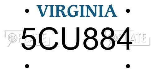 5CU884 Virginia License Plate