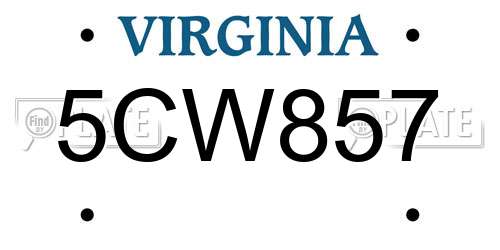 5CW857 Virginia License Plate