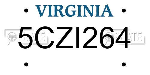 5CZI264 Virginia License Plate
