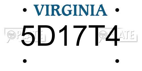 5D17T4 Virginia License Plate