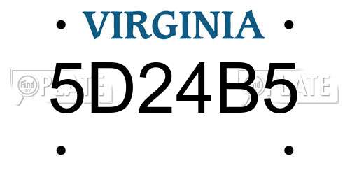 5D24B5 Virginia License Plate