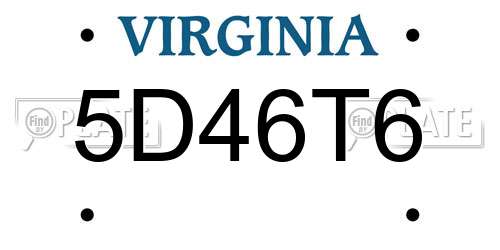 5D46T6 Virginia License Plate