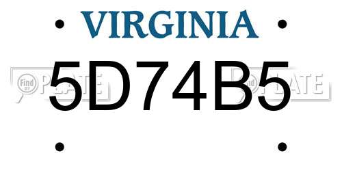5D74B5 Virginia License Plate