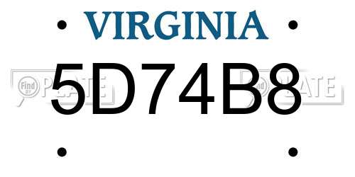 5D74B8 Virginia License Plate