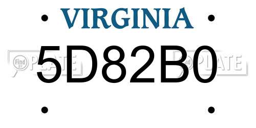 5D82B0 Virginia License Plate