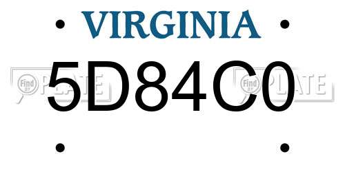 5D84C0 Virginia License Plate