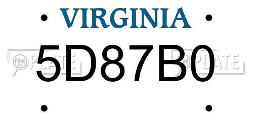 5D87B0 Virginia License Plate
