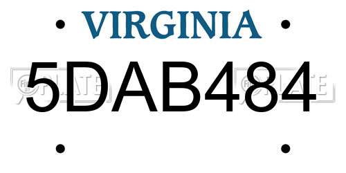5DAB484 Virginia License Plate