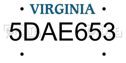 5DAE653 Virginia License Plate