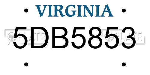 5DB5853 Virginia License Plate