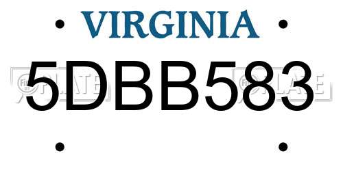 5DBB583 Virginia License Plate