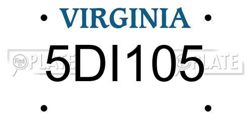 5DI105 Virginia License Plate
