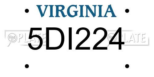 5DI224 Virginia License Plate