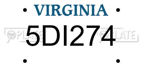 5DI274 Virginia License Plate
