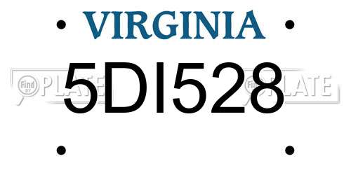 5DI528 Virginia License Plate