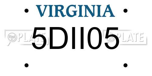 5DII05 Virginia License Plate