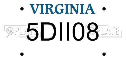 5DII08 Virginia License Plate