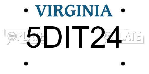 5DIT24 Virginia License Plate
