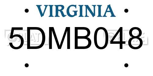 5DMB048 Virginia License Plate