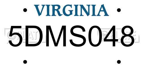 5DMS048 Virginia License Plate