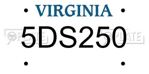 5DS250 Virginia License Plate