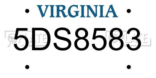 5DS8583 Virginia License Plate