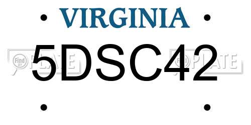 5DSC42 Virginia License Plate