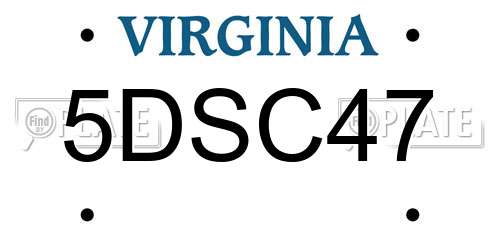 5DSC47 Virginia License Plate