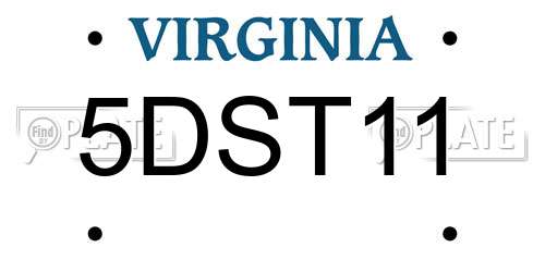 5DST11 Virginia License Plate