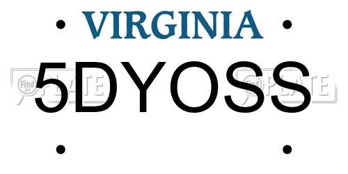 5DYOSS Virginia License Plate