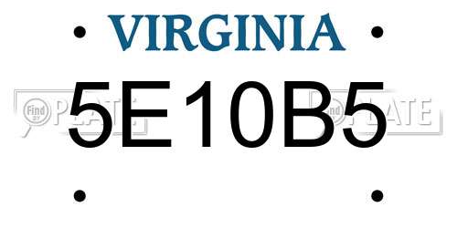 5E10B5 Virginia License Plate