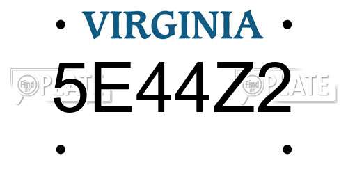 5E44Z2 Virginia License Plate