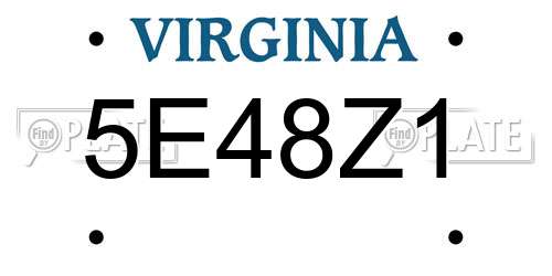 5E48Z1 Virginia License Plate