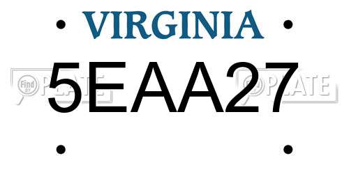 5EAA27 Virginia License Plate