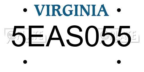 5EAS055 Virginia License Plate