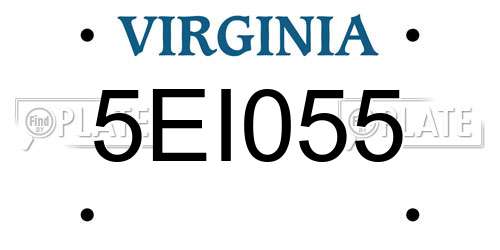 5EI055 Virginia License Plate