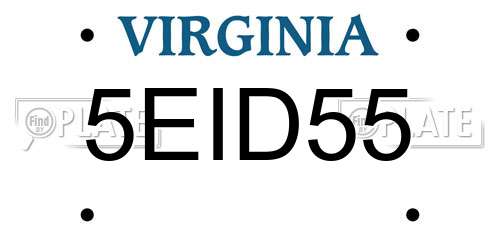 5EID55 Virginia License Plate