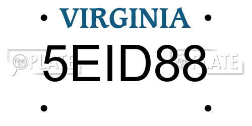 5EID88 Virginia License Plate