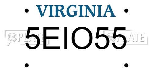 5EIO55 Virginia License Plate