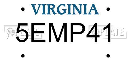 5EMP41 Virginia License Plate