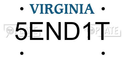 5END1T Virginia License Plate